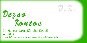 dezso kontos business card